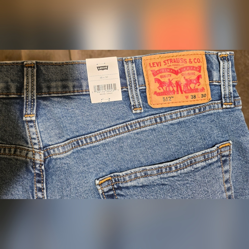 NWT LEVI'S 512 SLIM TAPER DENIM JEANS 38/30